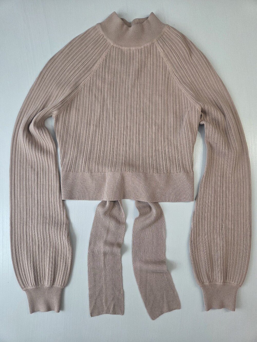 Michael Costello x Revolve Cropped Open Back Mock Neck Sweater